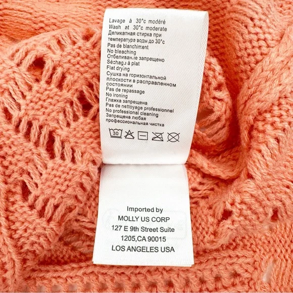 Molly Bracken Coral Knit Button Up Cardigan Sweater XS - Picture 9 of 10